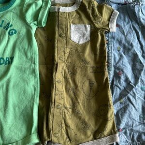3 pack Bundle of baby rompers- Nature/bug theme